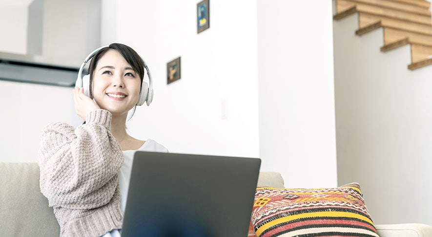 音楽配信サービスで音楽を聴く