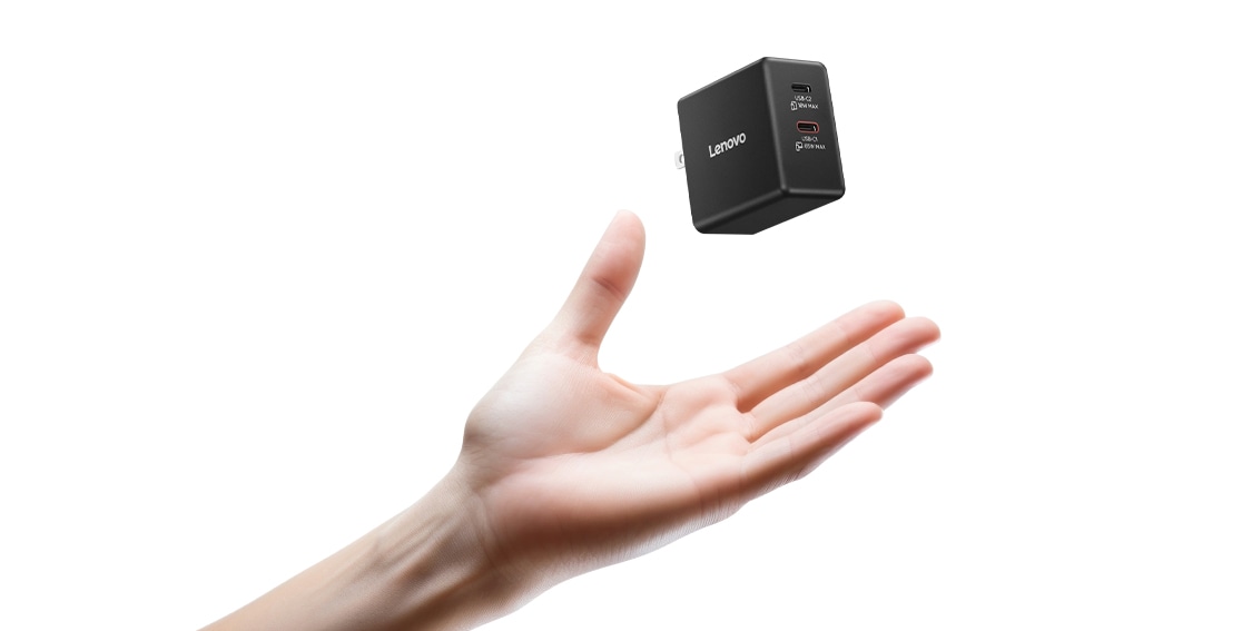 Lenovo 65W デュアルUSB Type-C GaN ACアダプター | 40AW065BUS